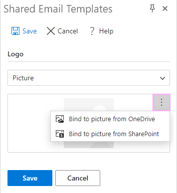 Bind a team property to an image file from OneDrive or SharePoint.