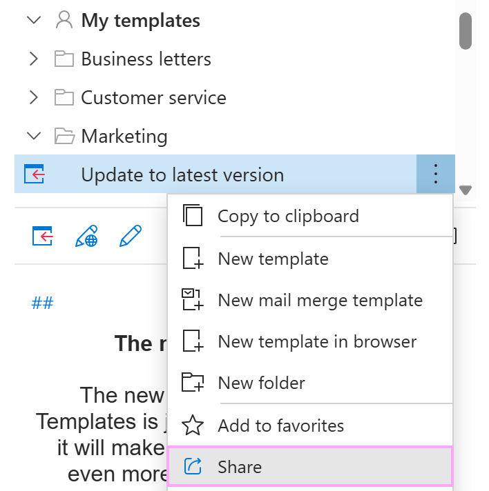 Share an email template.