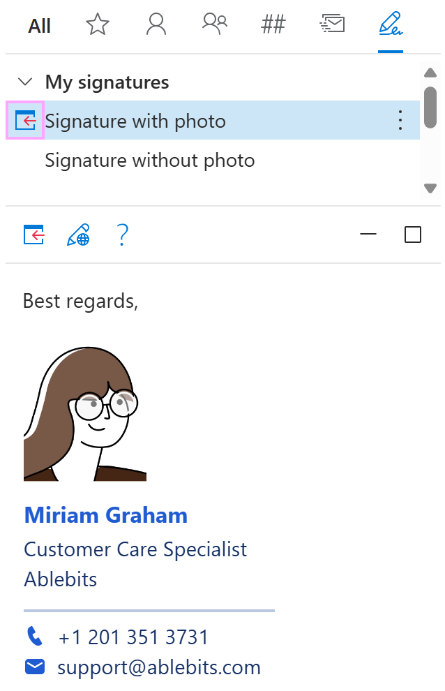 The Insert button The Insert button
