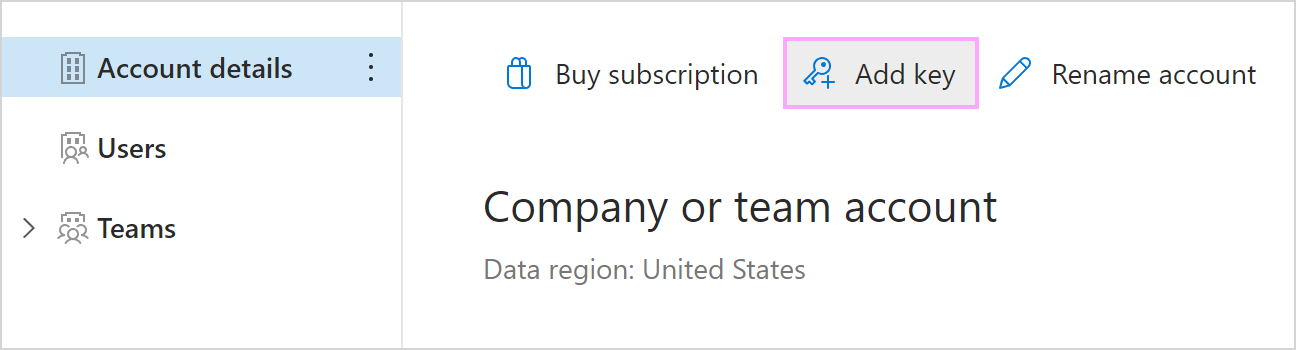 Select the Add key button.