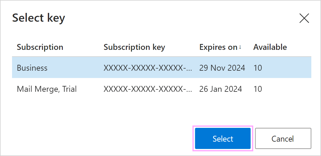 Choose a key to assign it.
