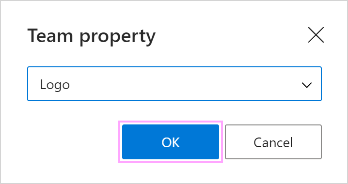 Select a team property.