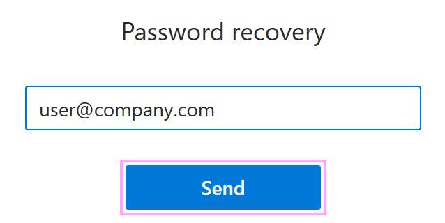 Password recovery on the Shared Email Templates pane