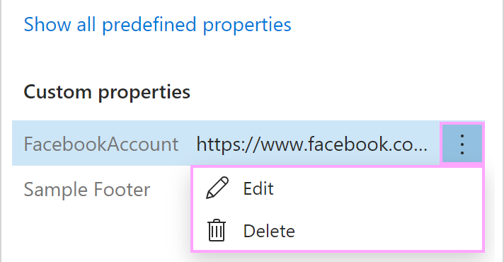 Edit or delete a custom profile property.