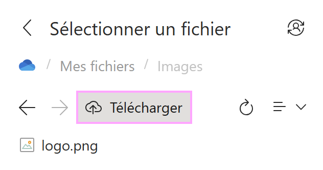 Télécharger des fichiers depuis votre appareil pour les utiliser dans un modèle d’e-mail Outlook.