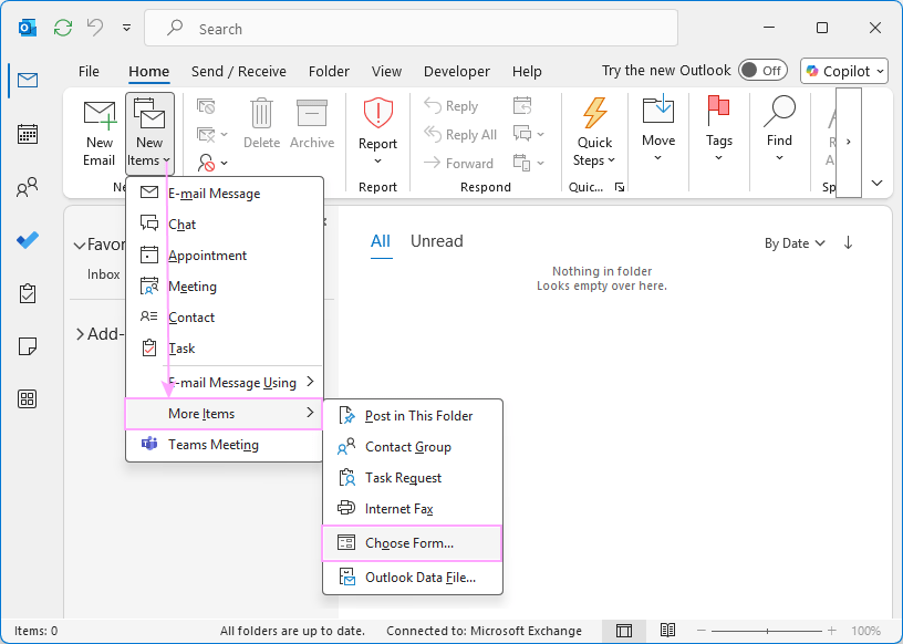 Create an email from template in Outlook. Create an email from template in Outlook.