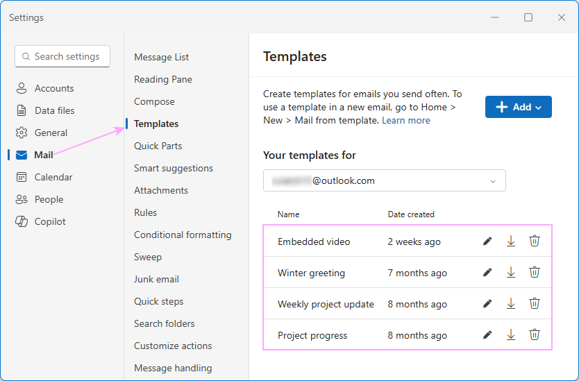 View existing email templates in new Outlook. View existing email templates in new Outlook.