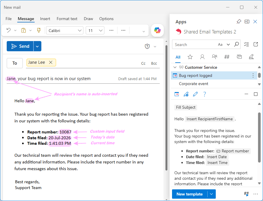 Personalize an Outlook email template. Personalize an Outlook email template.
