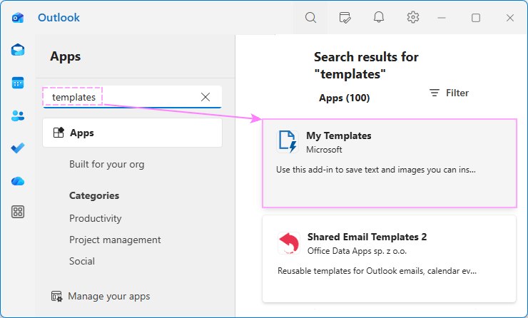 Recover My Templates in Outlook.