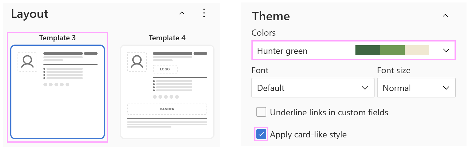 The classic layout and a warm color palette give a team signature business-friendly look.