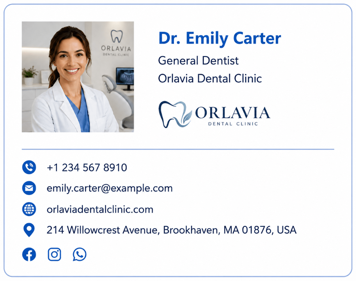 An email signature for the healthcare organization