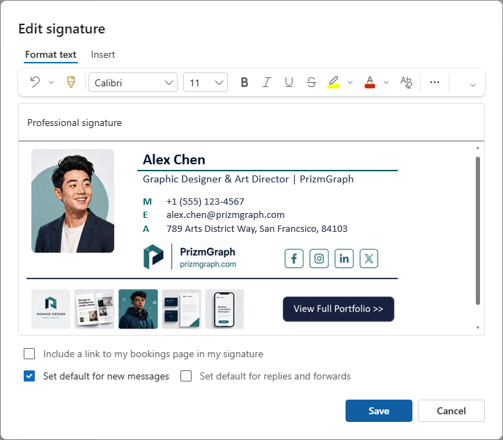 Add the new signature to Outlook. Add the new signature to Outlook.