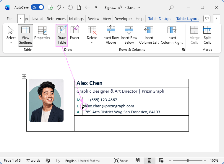 Build the contact information signature block. Build the contact information signature block.