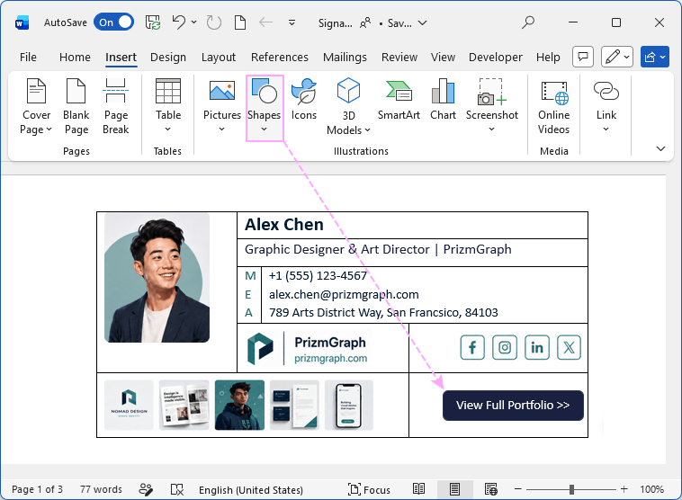 Add a thumbnail image gallery and a clickable button for the signature. Add a thumbnail image gallery and a clickable button for the signature.