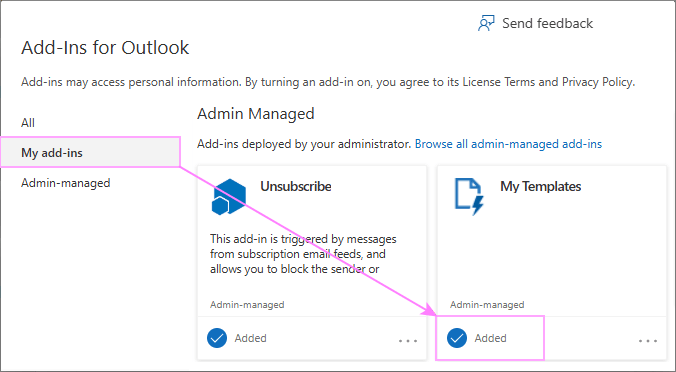 Check if My Templates is enabled for your Outlook account. Check if My Templates is enabled for your Outlook account.