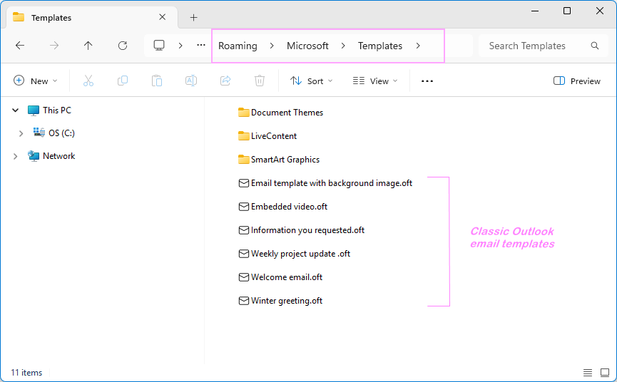 Recover classic Outlook email templates (OFT files). Recover classic Outlook email templates (OFT files).