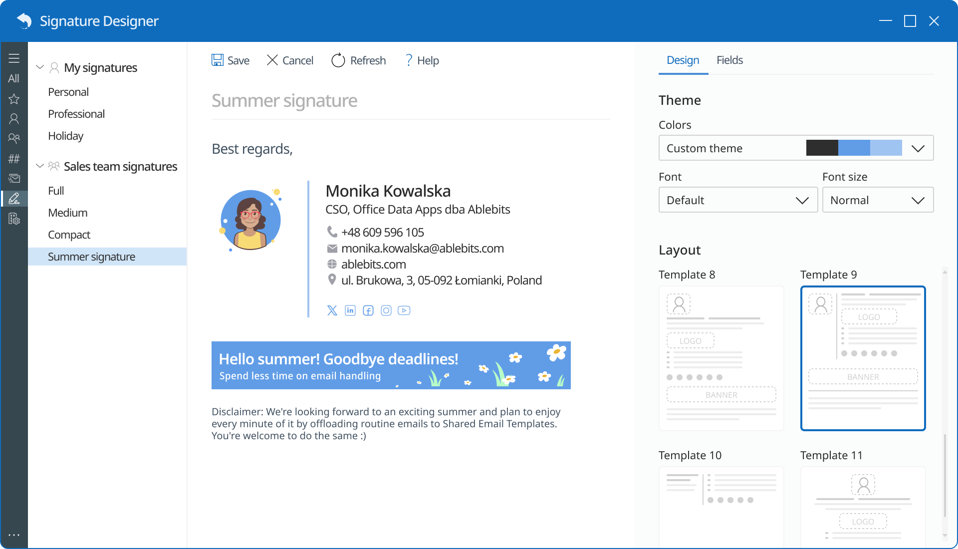 Create an Outlook signature from a customizable template. Create an Outlook signature from a customizable template.