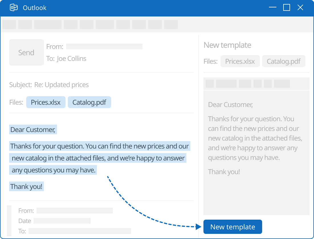 Compose your message in Outlook.