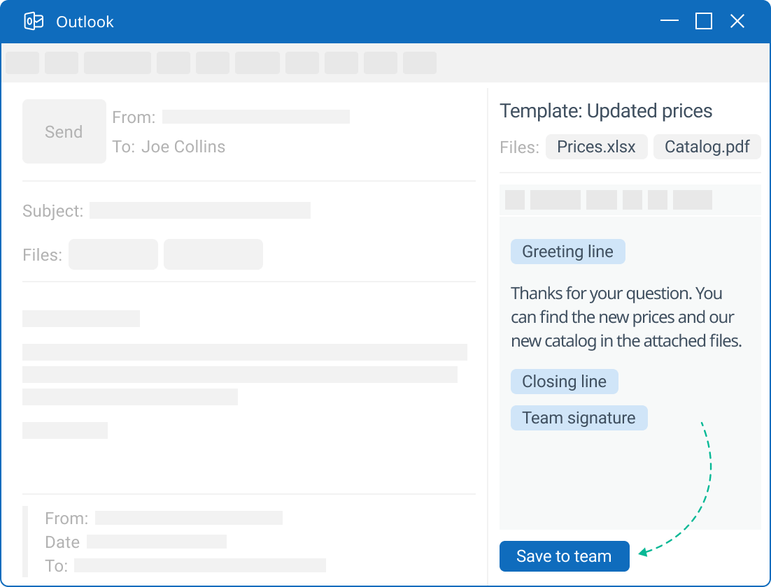Outlook-Nachricht als Vorlage speichern und mit Ihrem Team teilen.