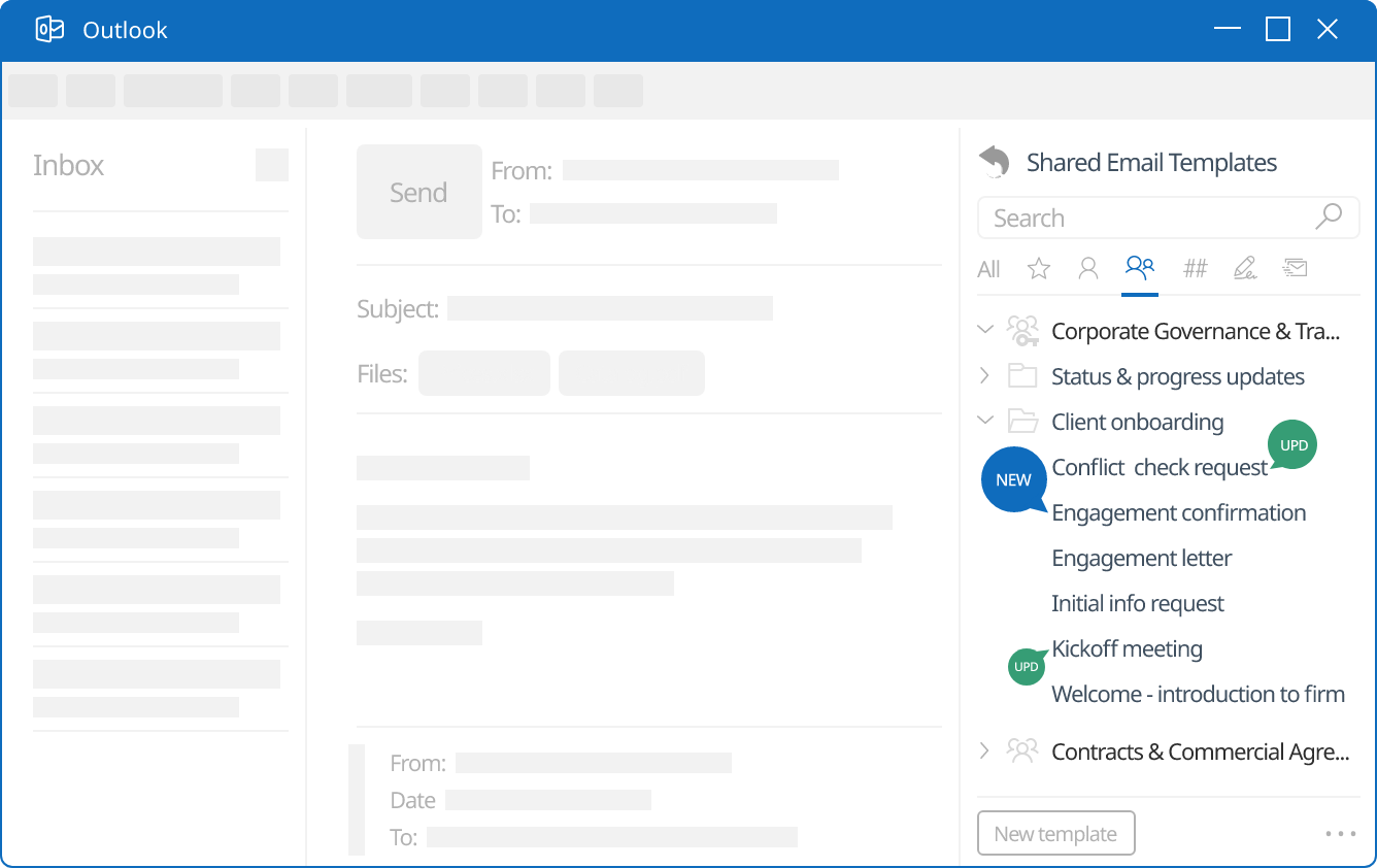 Shared templates sync instantly and are always up to date for all team members.