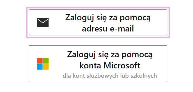 Zaloguj się za pomocą adresu e-mail.