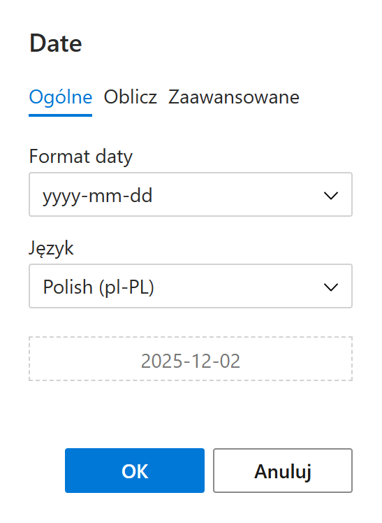 Automatycznie wstaw datę do wiadomości.
