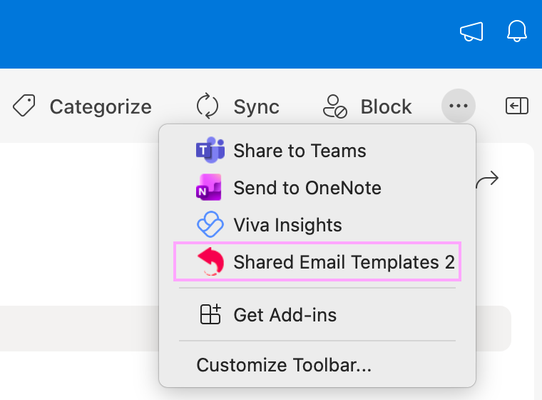 Otwórz Shared Email Templates w Outlooku dla komputerów Mac.