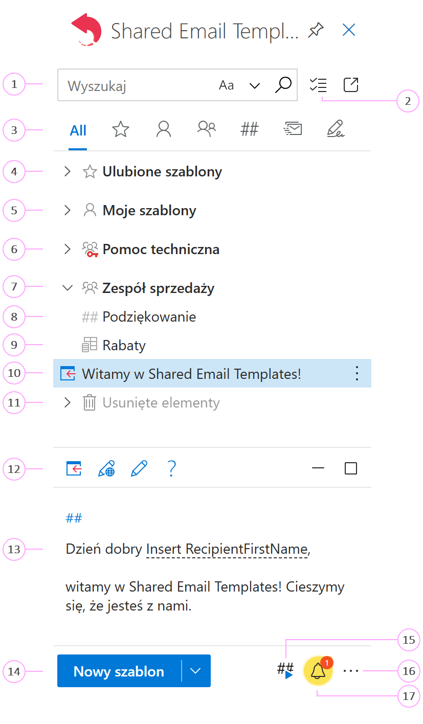 Shared Email Templates w nowym Outlooku dla Windows Shared Email Templates w nowym Outlooku dla Windows